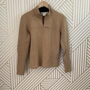 Nike Golf 100% wool quarter zip pullover structured darting Logo Neck S (4-6)